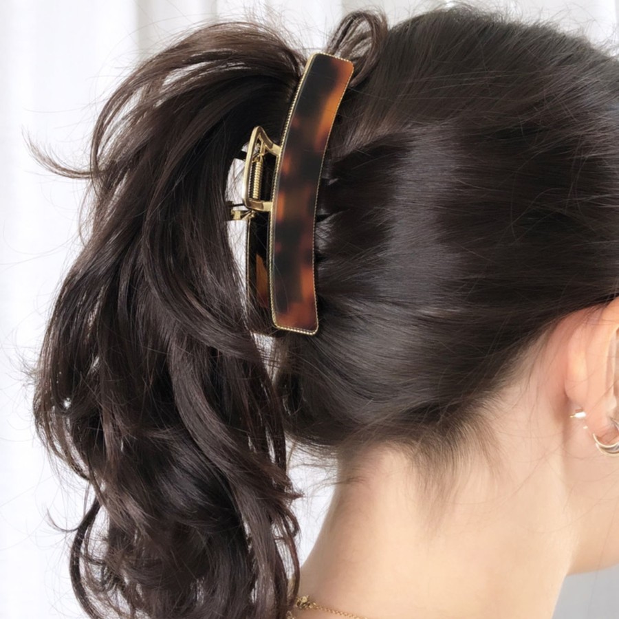 Hair Les Précieuses Pinces Et Barrettes | Gold Metal Hair Clip With Finish - Leopard