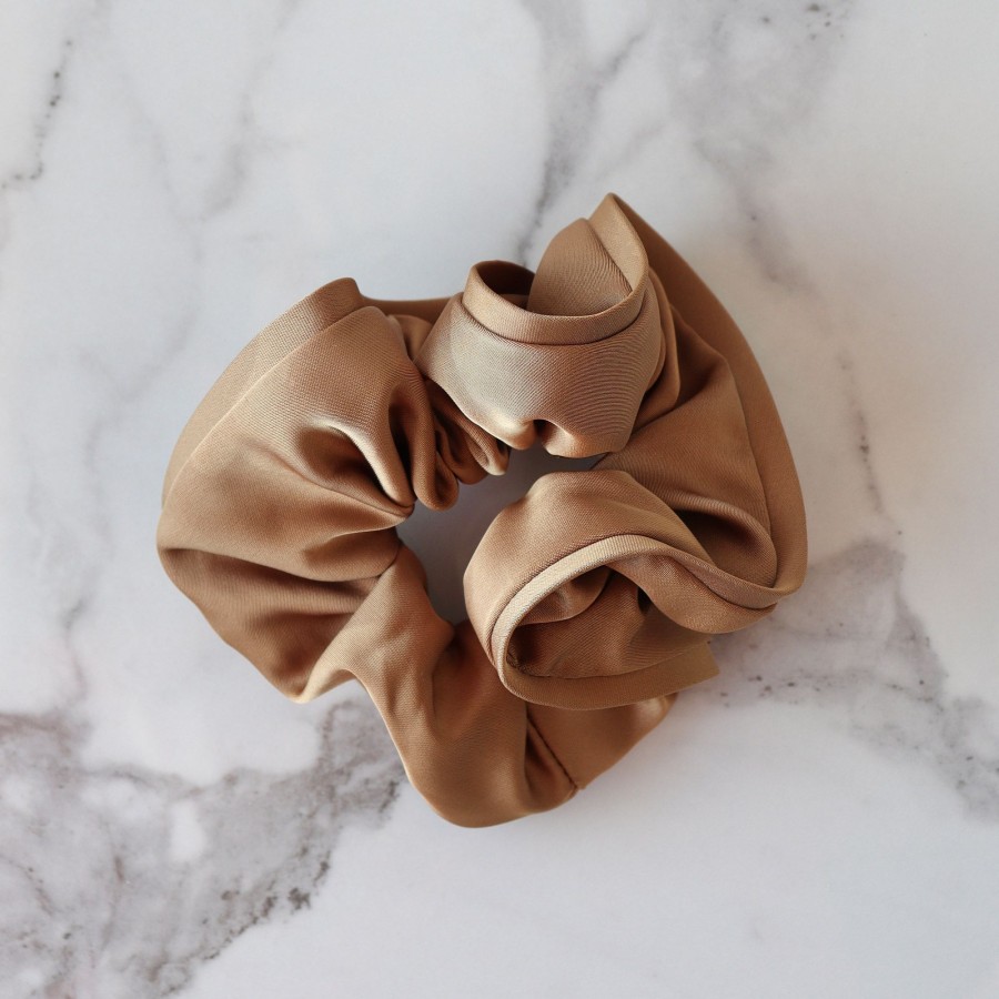 Hair Les Précieuses Chouchous Et Elastiques | Deluxe Satin Scrunchie - Caramel