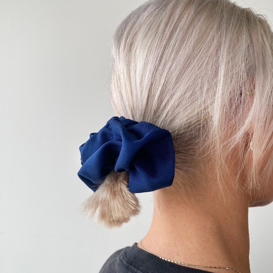 Hair Les Précieuses Chouchous Et Elastiques | Mat Scrunchie - Navy