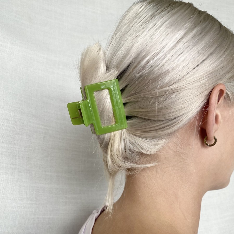 Hair Les Précieuses Pinces Et Barrettes | Square Hair Clip - Glossy Medium Green