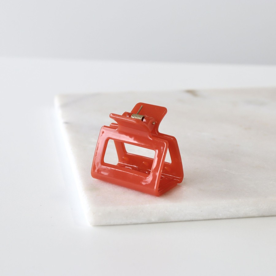 Hair Les Précieuses Pinces Et Barrettes | Square Hair Clip - Glossy Red