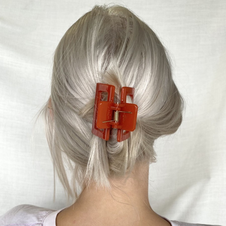 Hair Les Précieuses Pinces Et Barrettes | Square Hair Clip - Glossy Red