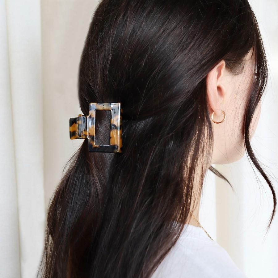 Hair Les Précieuses Pinces Et Barrettes | Square Hair Clip - Leopard Glossy