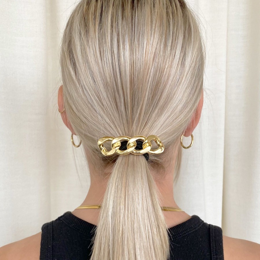 Hair Les Précieuses Pinces Et Barrettes | Cuban Link Hair Tie - Gold