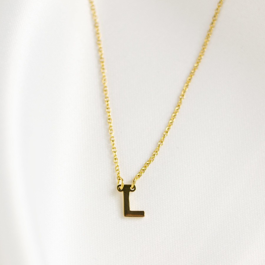 Jewelry Les Précieuses Bijoux | Letter L Pendant Necklace - Gold