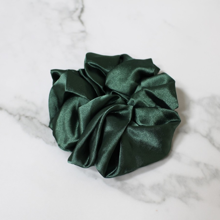 Hair Les Précieuses Chouchous Et Elastiques | Satin Scrunchie - Emerald