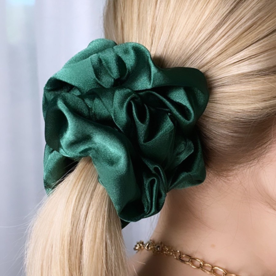 Hair Les Précieuses Chouchous Et Elastiques | Satin Scrunchie - Emerald