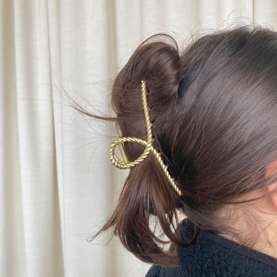 Hair Les Précieuses Pinces Et Barrettes | Clea Twisted Metal Hair Clip - Gold