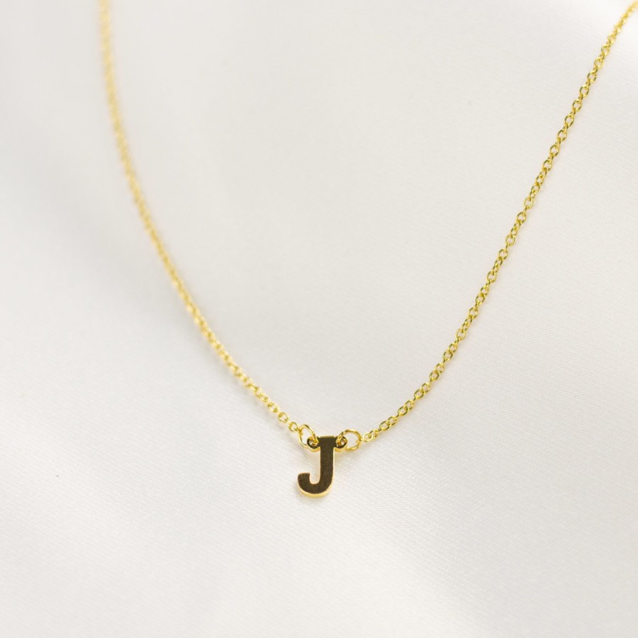 Jewelry Les Précieuses Bijoux | Letter J Pendant Necklace - Gold