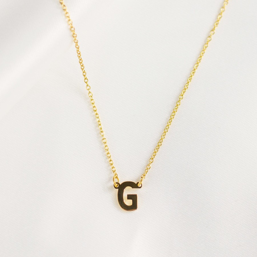 Jewelry Les Précieuses Bijoux | Letter G Pendant Necklace - Gold