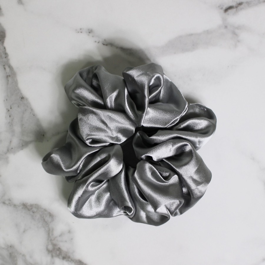 Hair Les Précieuses Chouchous Et Elastiques | Satin Scrunchie - Silver