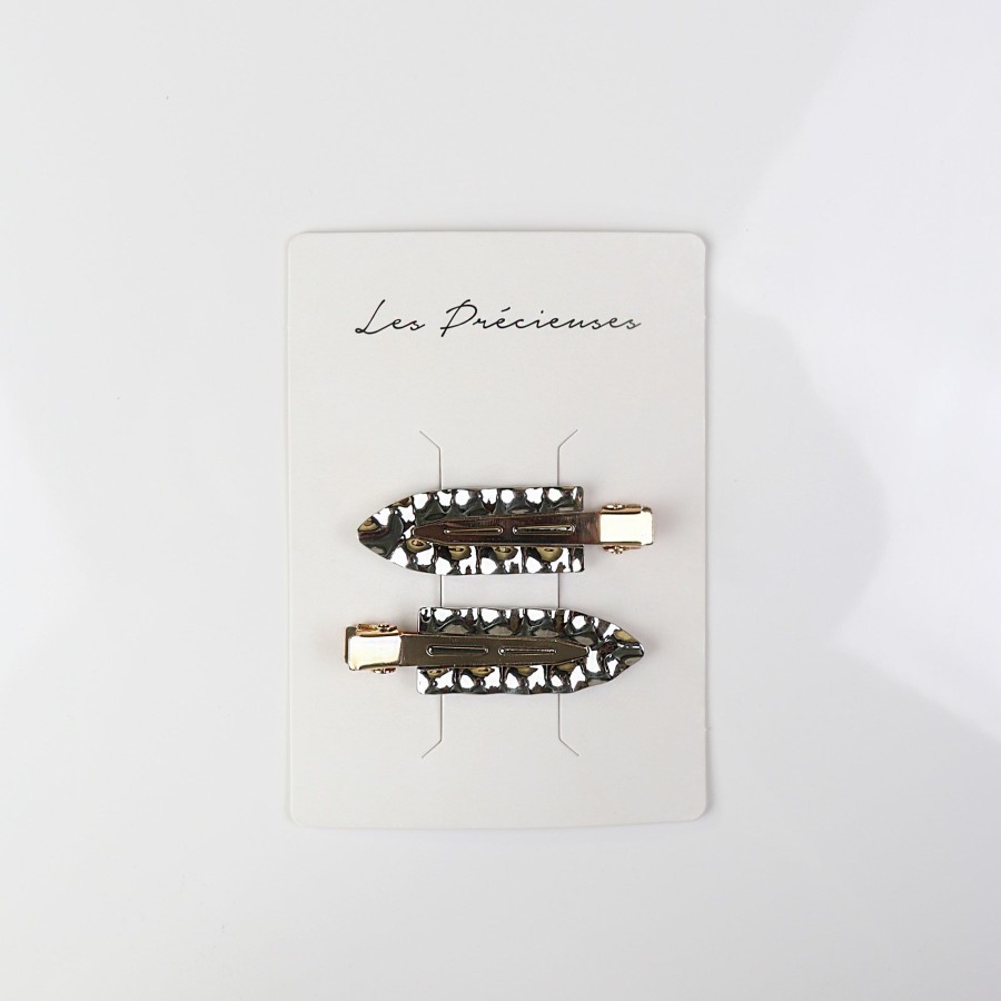 Hair Les Précieuses Pinces Et Barrettes | Set Of 2 Flat Hair Clips - Les Palettes Silver