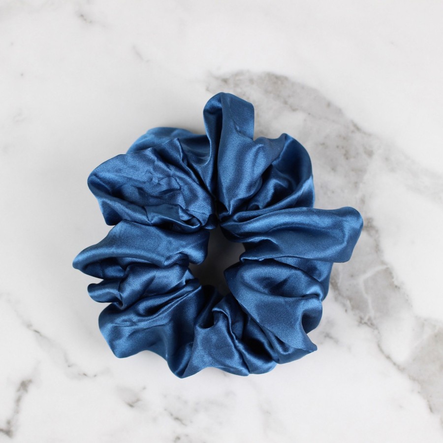 Hair Les Précieuses Chouchous Et Elastiques | Satin Scrunchie - Classic Blue