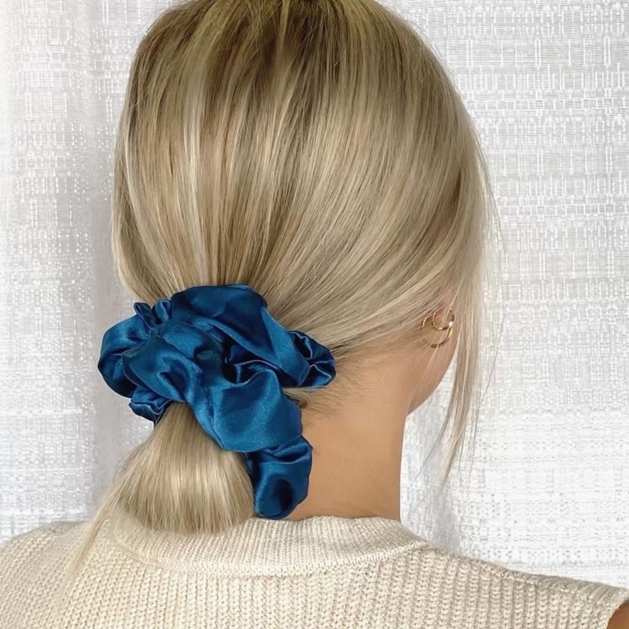 Hair Les Précieuses Chouchous Et Elastiques | Satin Scrunchie - Classic Blue