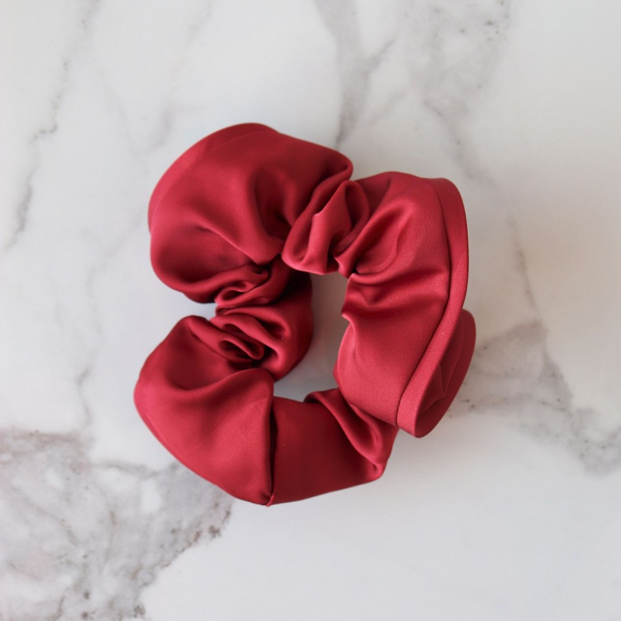 Hair Les Précieuses Chouchous Et Elastiques | Deluxe Satin Scrunchie - Burgundy