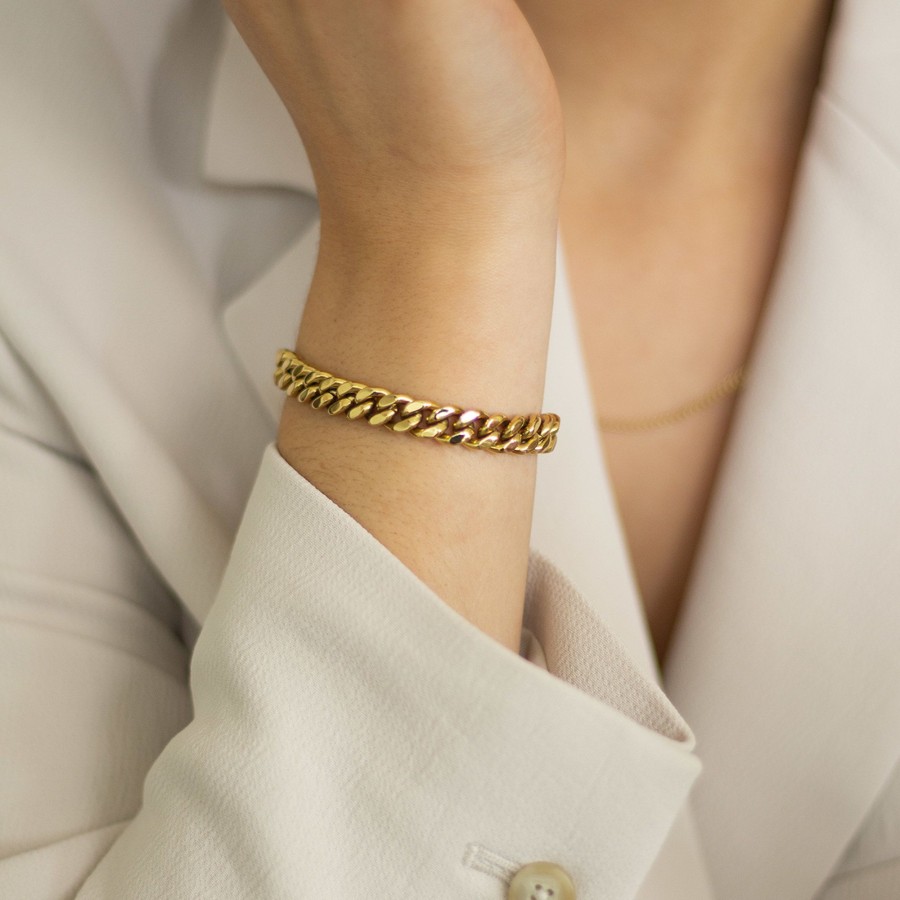 Jewelry Les Précieuses Bijoux | Dhalia Curb Chain Bracelet - Gold