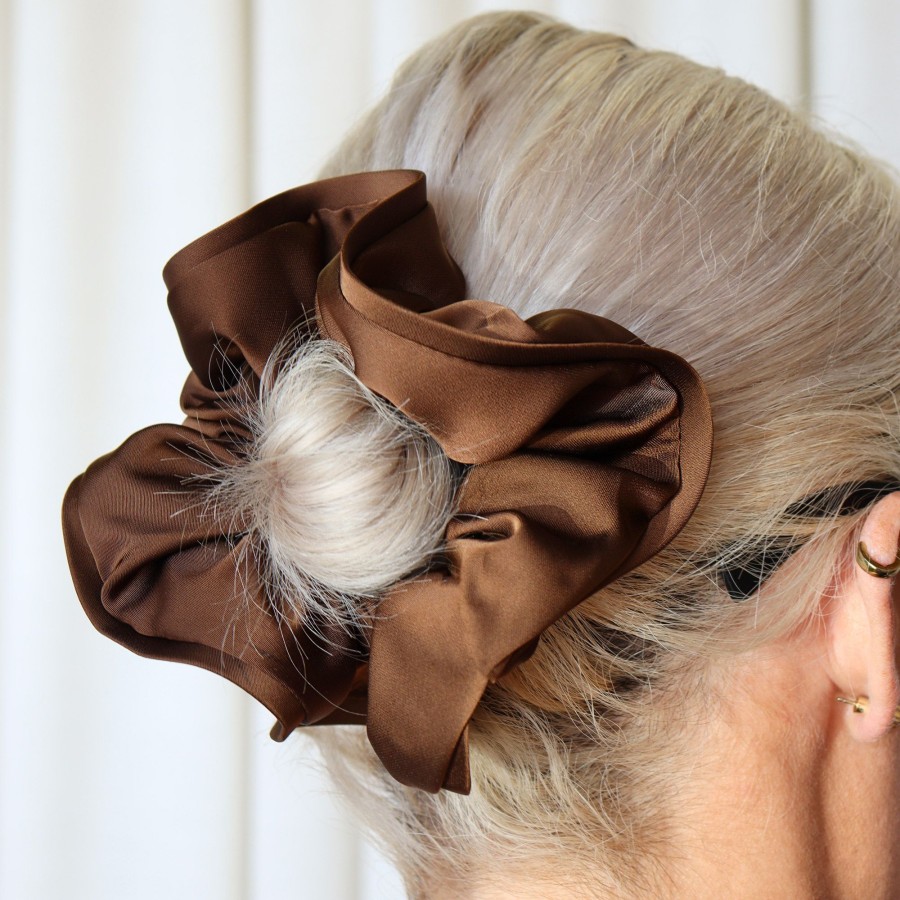 Hair Les Précieuses Chouchous Et Elastiques | Deluxe Satin Scrunchie - Truffle