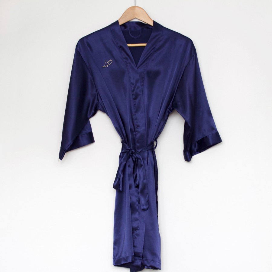 Home Les Précieuses | Satin Bathrobe - Royal Blue