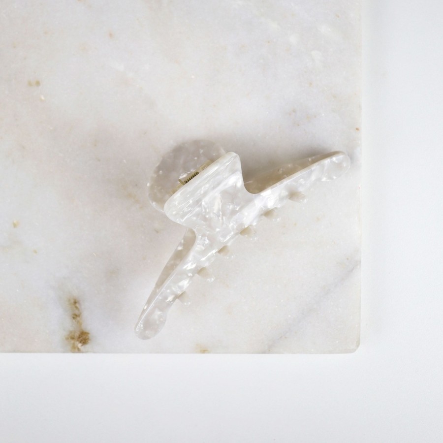 Hair Les Précieuses Pinces Et Barrettes | Minimalist Hair Clip - Mother-Of-Pearl White