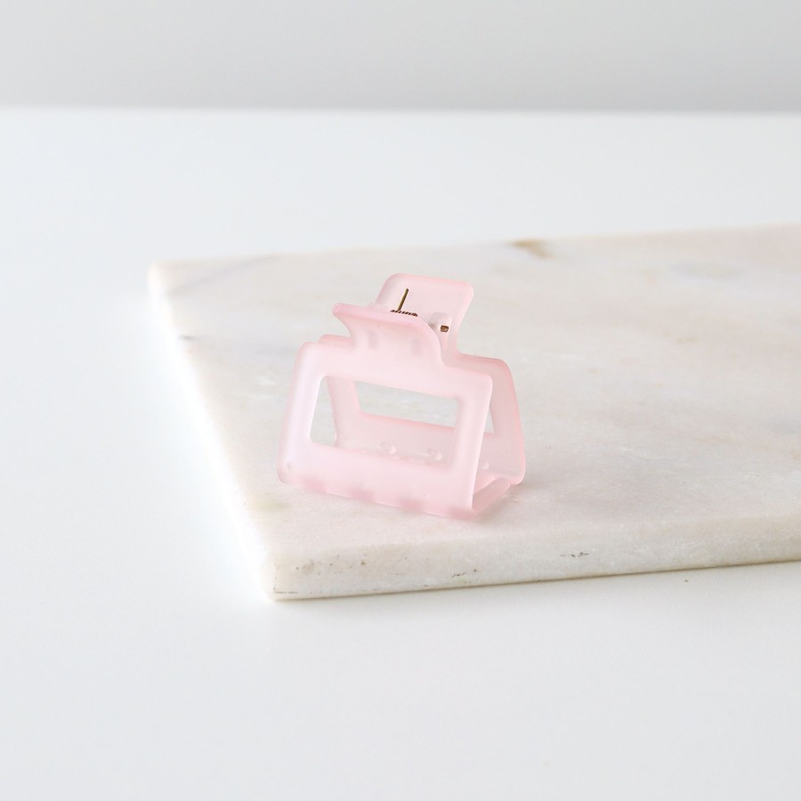 Hair Les Précieuses Pinces Et Barrettes | Square Hair Clip - Pale Pink Magenta Frost