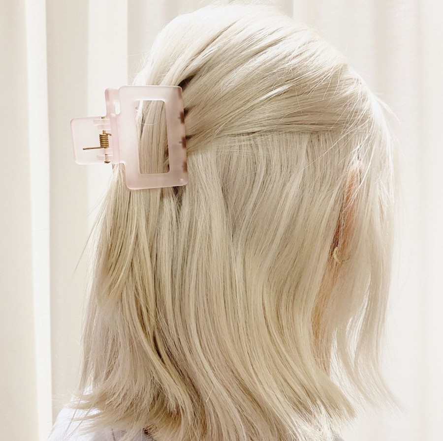 Hair Les Précieuses Pinces Et Barrettes | Square Hair Clip - Pale Pink Magenta Frost