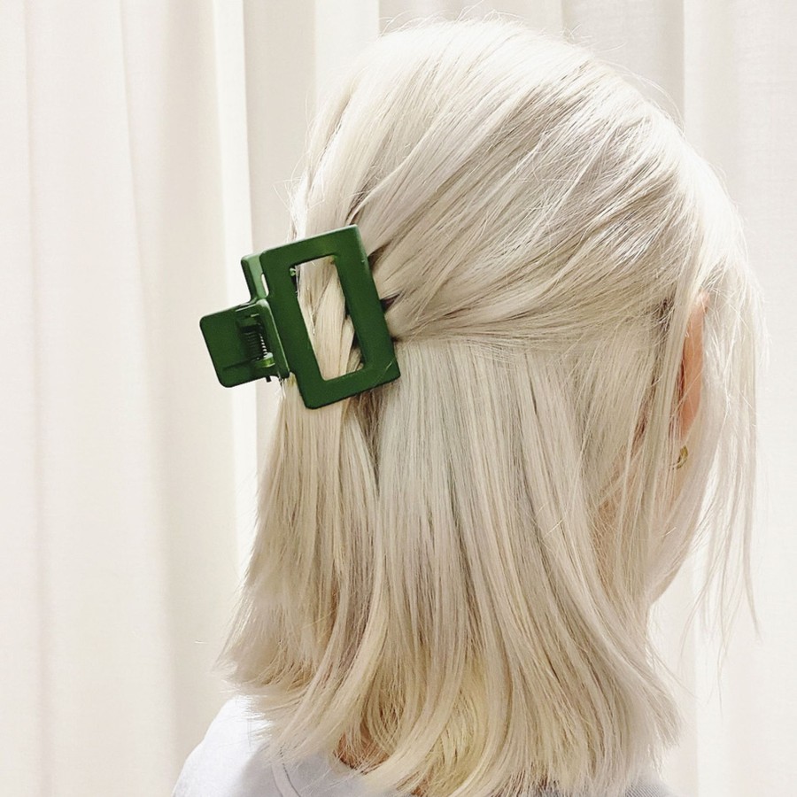 Hair Les Précieuses Pinces Et Barrettes | Square Hair Clip - Matte Khaki