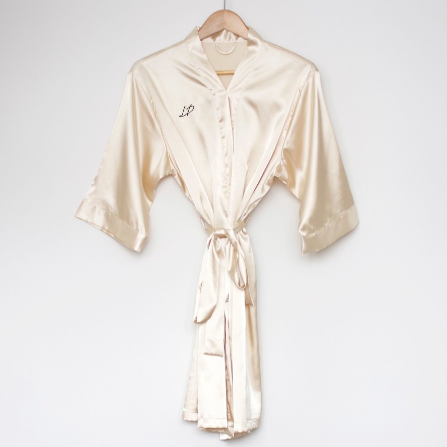 Home Les Précieuses | Satin Bathrobe - Gold