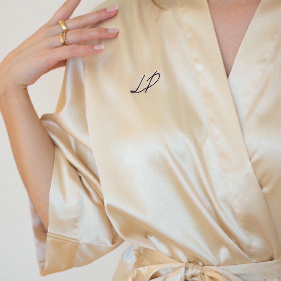 Home Les Précieuses | Satin Bathrobe - Gold