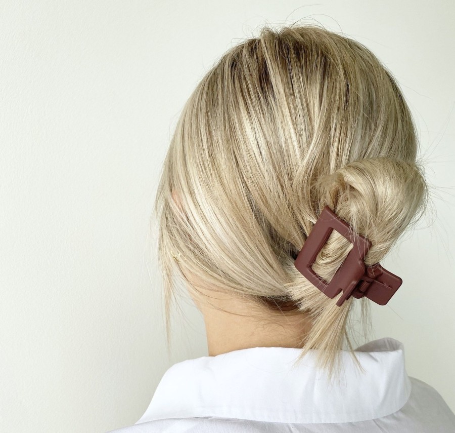 Hair Les Précieuses Pinces Et Barrettes | Square Hair Clip - Matte Cabernet