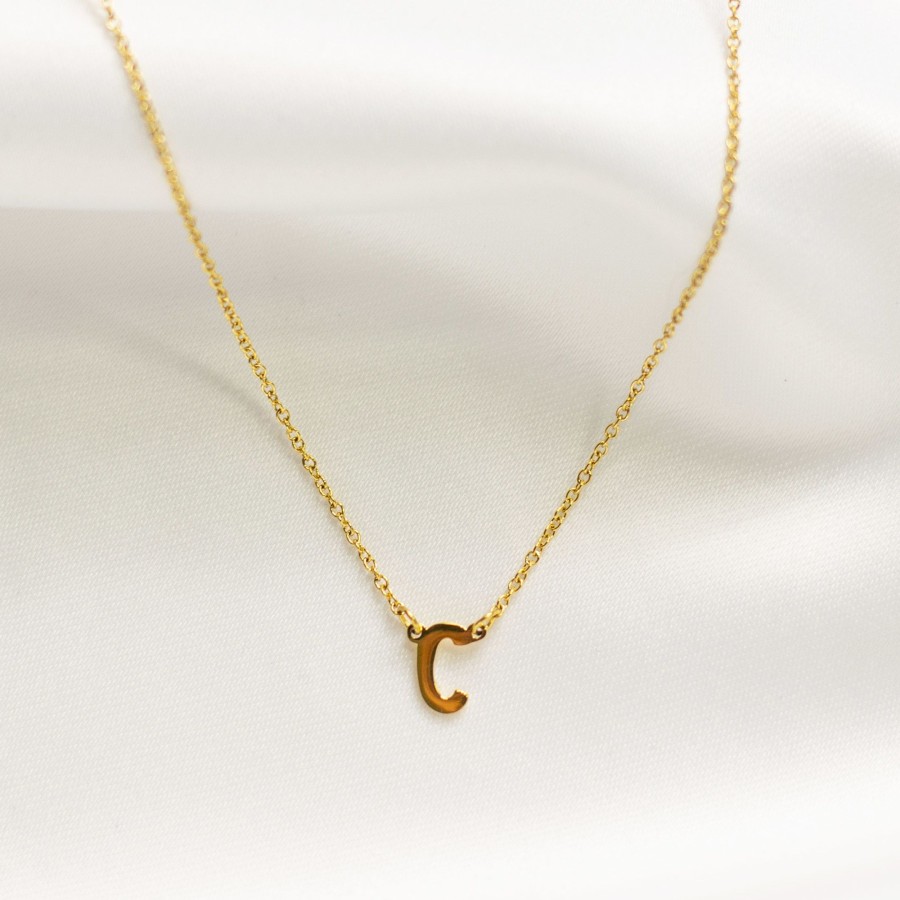 Jewelry Les Précieuses Bijoux | Letter C Pendant Necklace - Gold