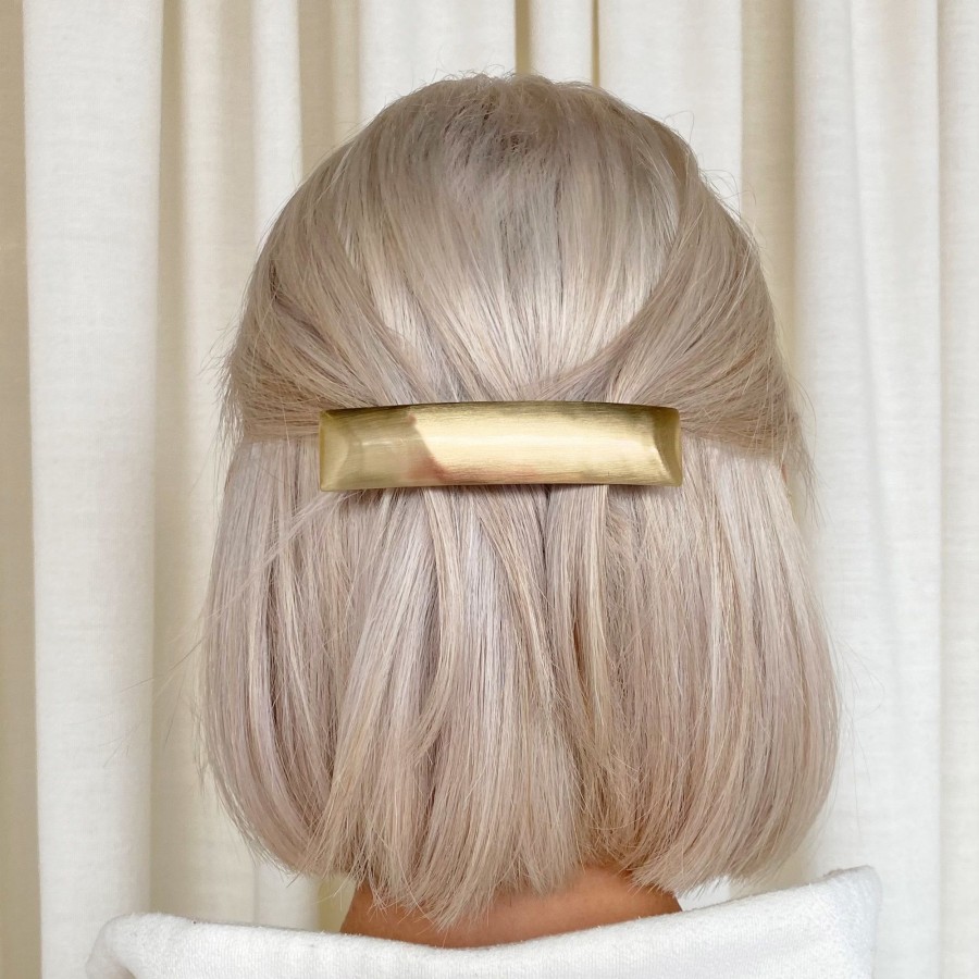 Hair Les Précieuses Pinces Et Barrettes | Rectangular Metal Hair Barrette - Gold