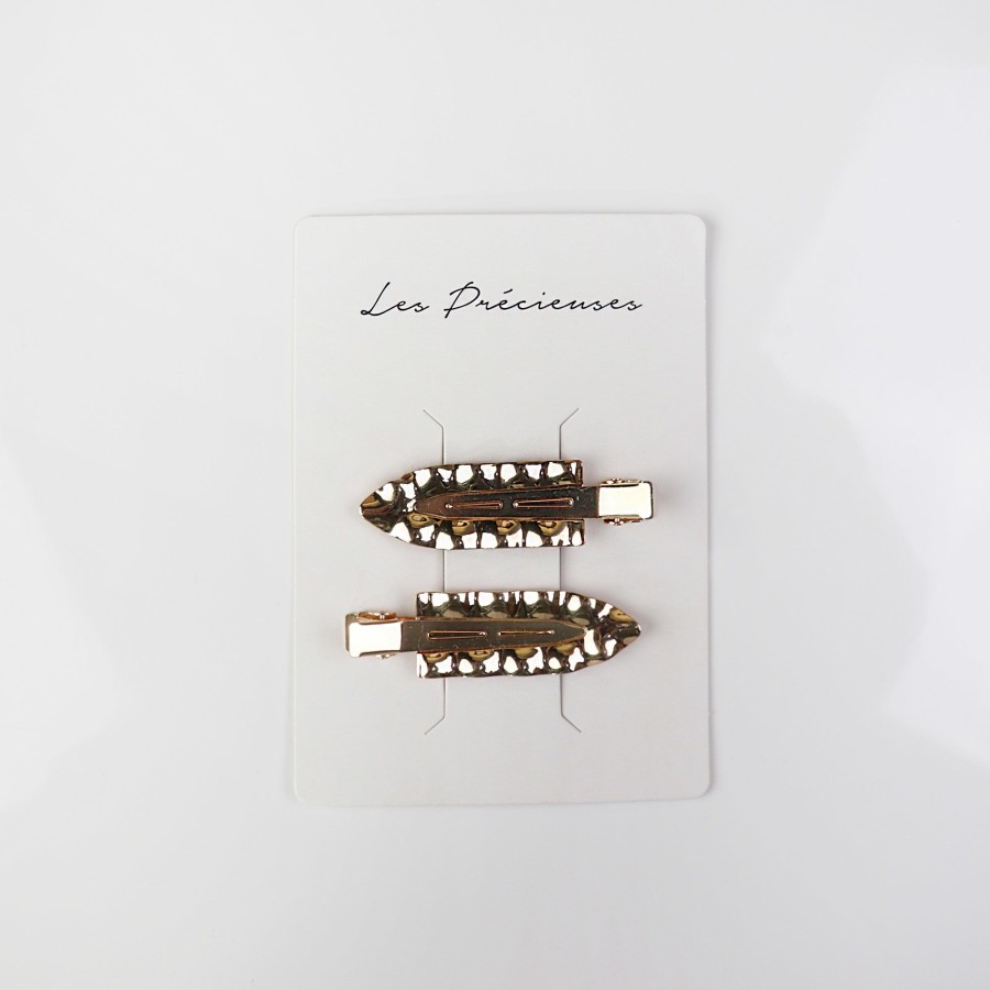 Hair Les Précieuses Pinces Et Barrettes | Set Of 2 Flat Hair Clips - Les Palettes Dorees