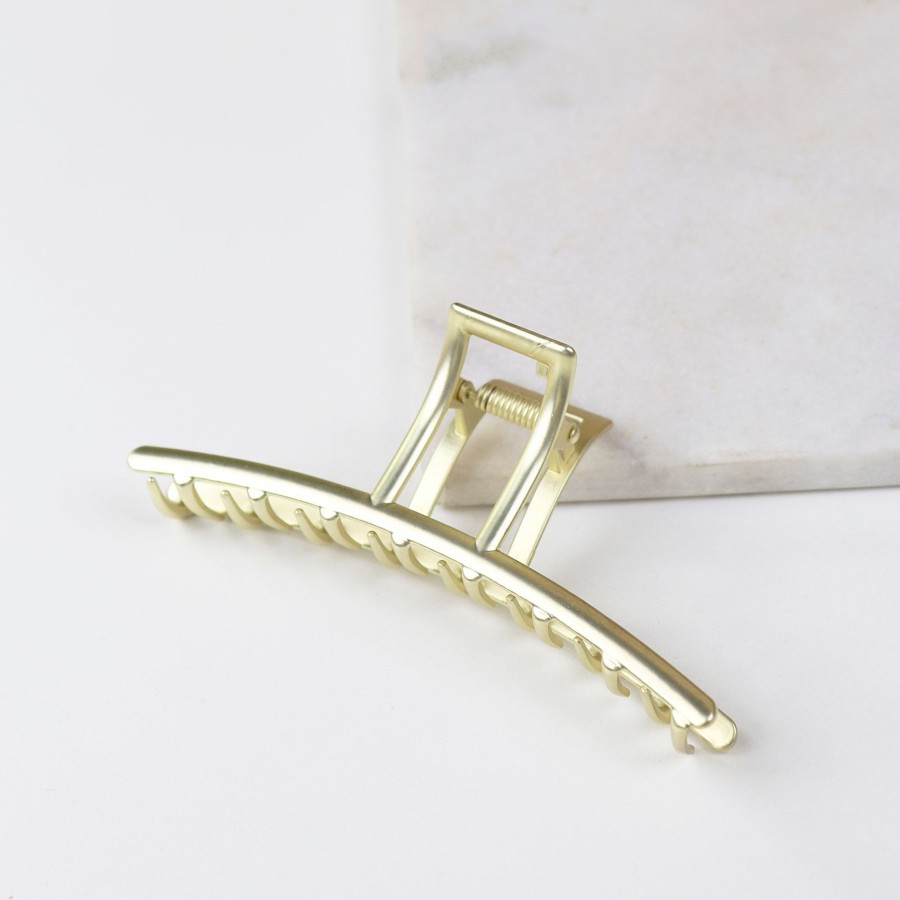 Hair Les Précieuses Pinces Et Barrettes | Clea Rectangular Metal Hair Clip - Gold