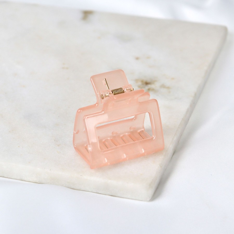 Hair Les Précieuses Pinces Et Barrettes | Square Hair Clip - Glossy Light Salmon