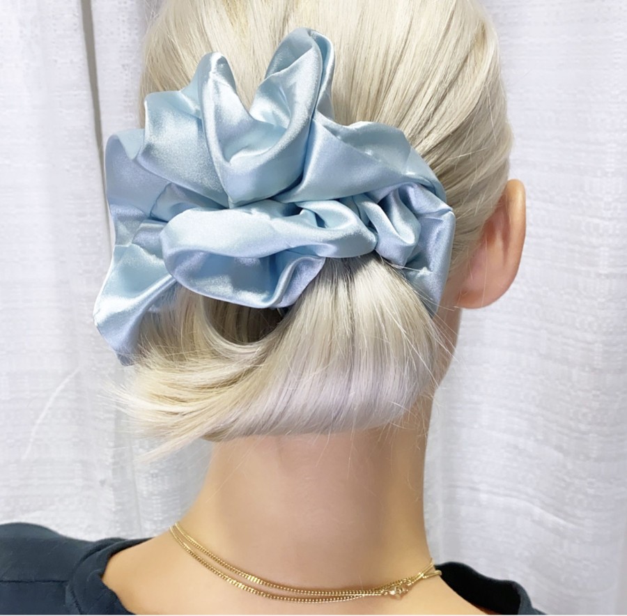 Hair Les Précieuses Chouchous Et Elastiques | Satin Scrunchie - Baby Blue