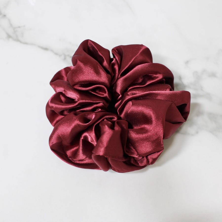 Hair Les Précieuses Chouchous Et Elastiques | Satin Scrunchie - Burgundy