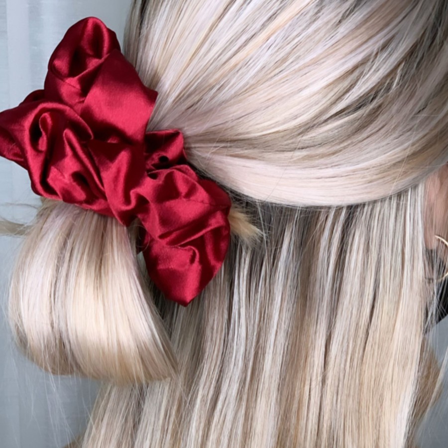 Hair Les Précieuses Chouchous Et Elastiques | Satin Scrunchie - Burgundy