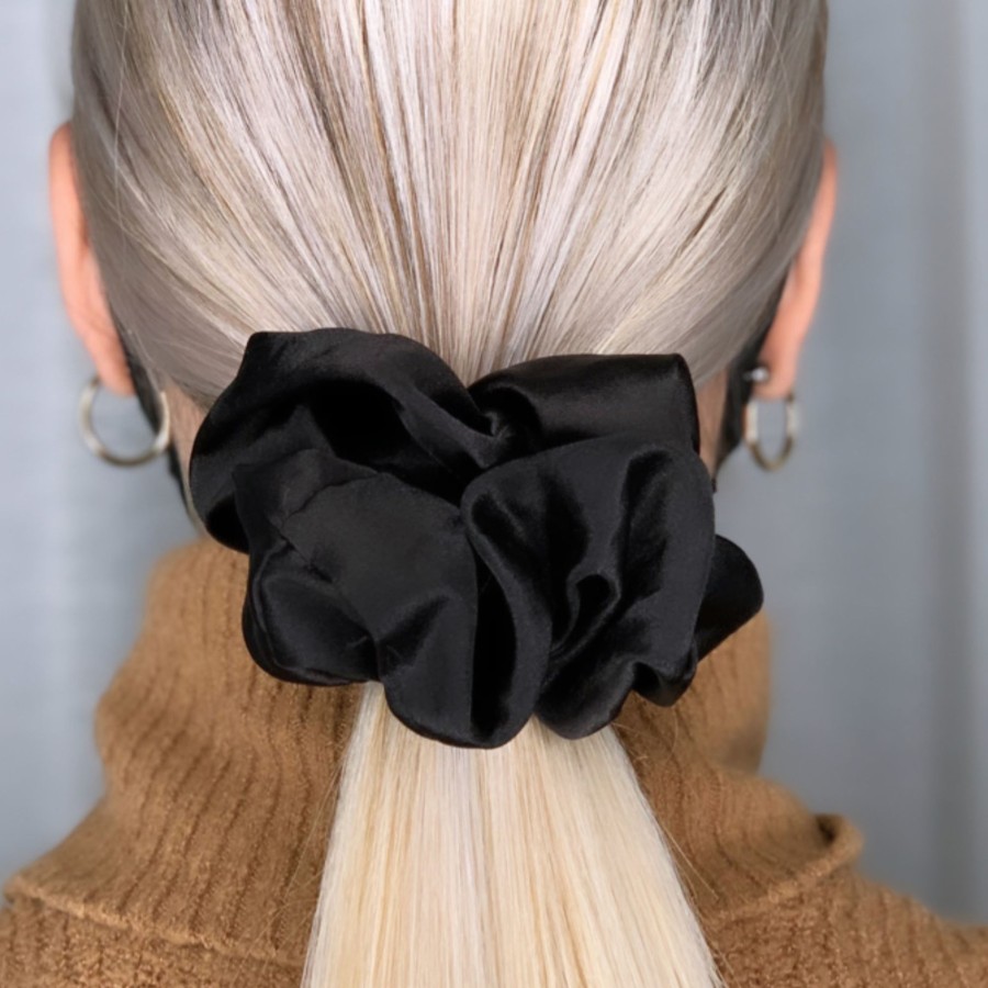 Hair Les Précieuses Chouchous Et Elastiques | Satin Scrunchie - Black