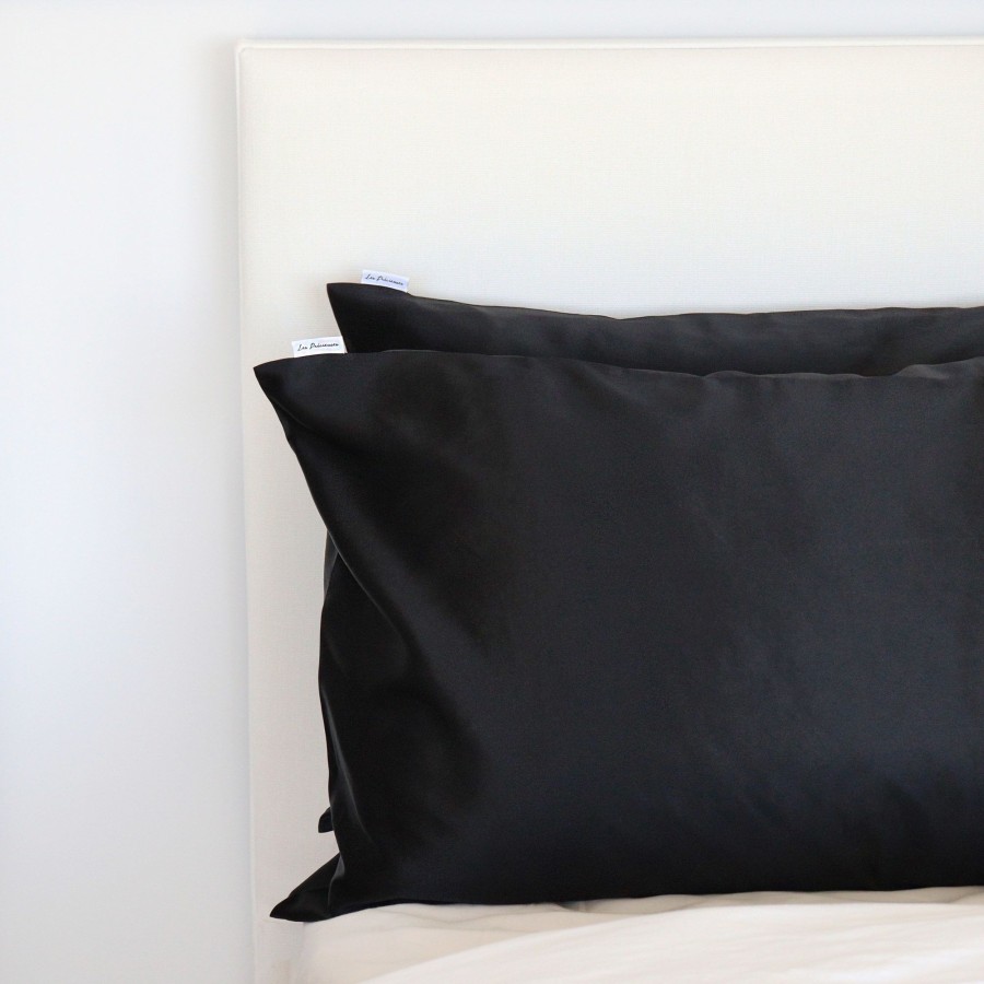 Home Les Précieuses | Black Pure Mulberry Silk Pillowcase - King