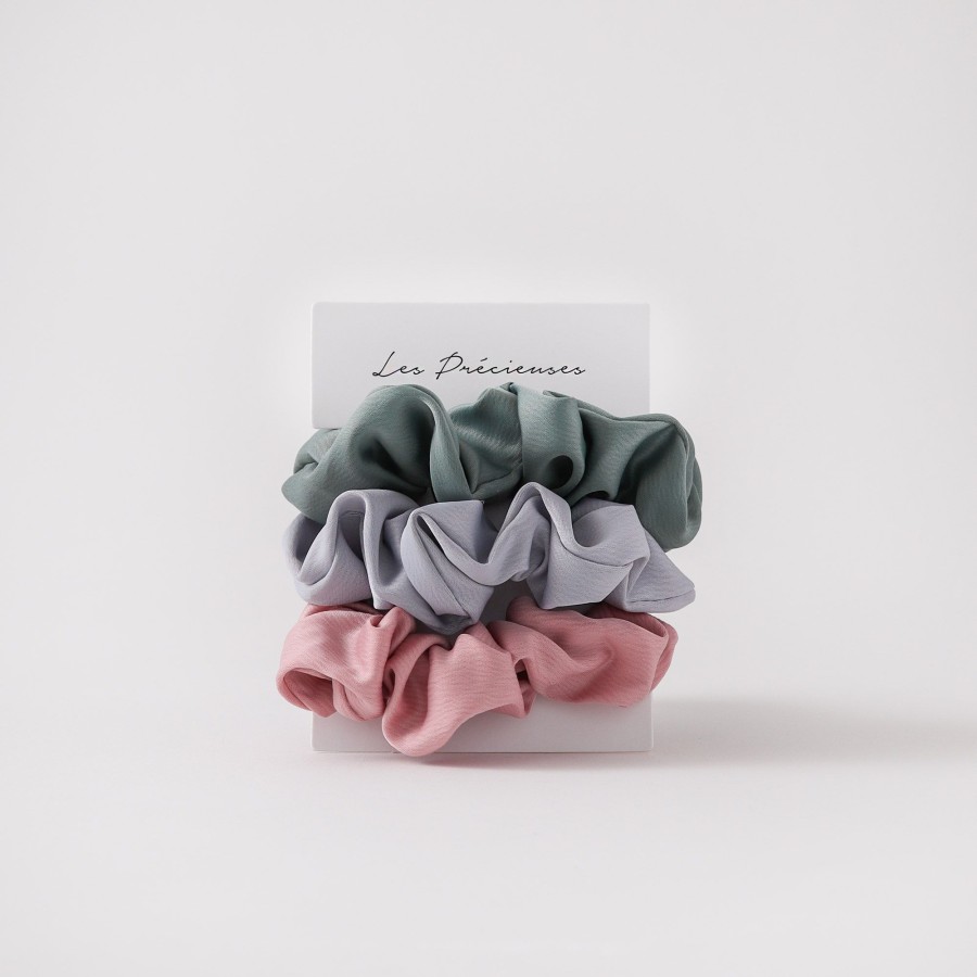 Hair Les Précieuses Chouchous Et Elastiques | Trio Of Mini Satin Scrunchies - Pastels