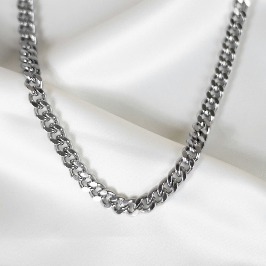 Jewelry Les Précieuses Bijoux | Petunia Silver Curb Chain Necklace - 17