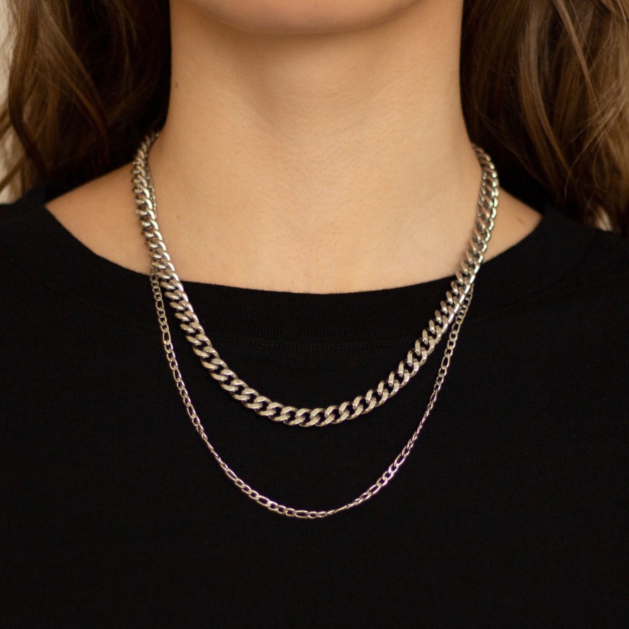 Jewelry Les Précieuses Bijoux | Petunia Silver Curb Chain Necklace - 17