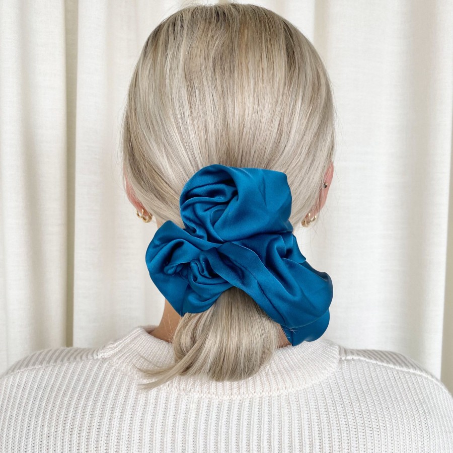 Hair Les Précieuses Chouchous Et Elastiques | Terylene Scrunchie - Classic Blue