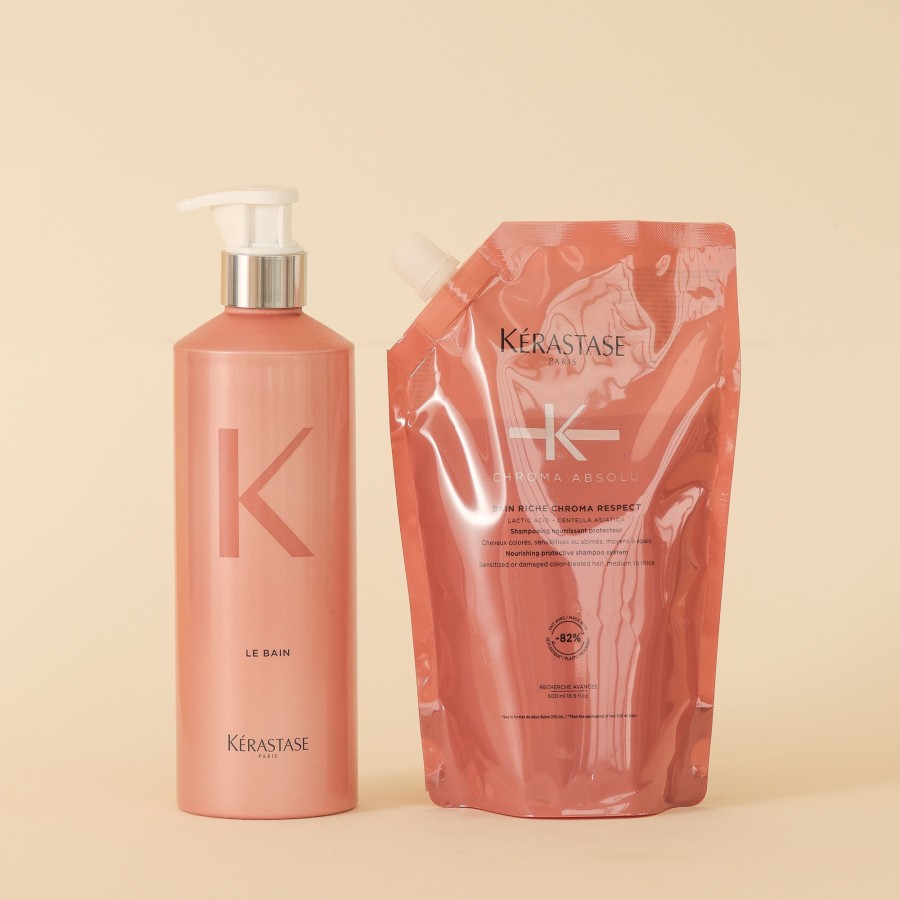 Hair Kérastase | Chroma Respect Bain Riche Refill Bottle And Pouch - 500Ml