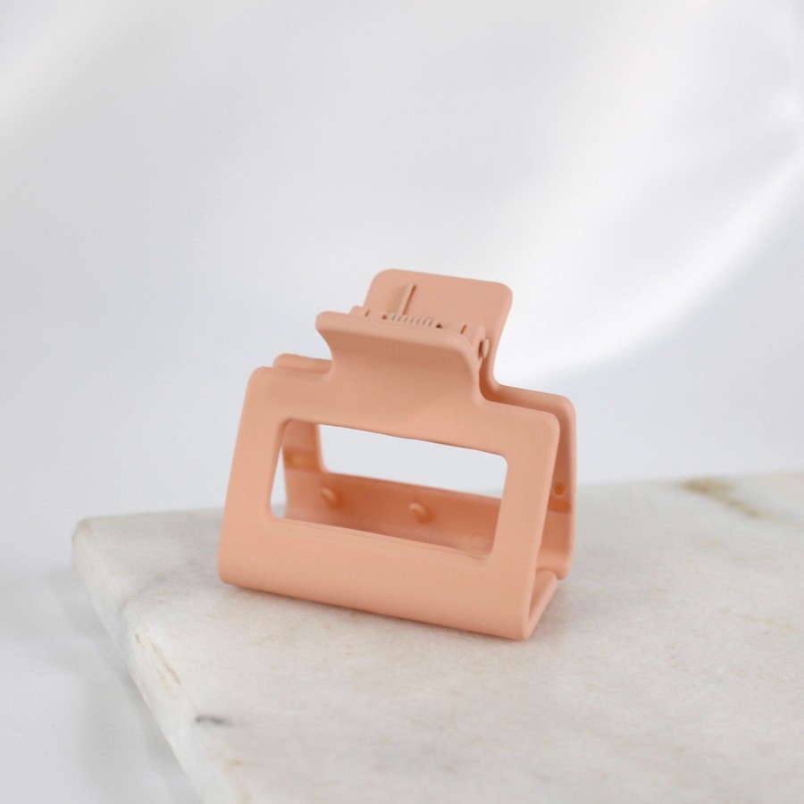 Hair Les Précieuses Pinces Et Barrettes | Square Hair Clip - Matte Cosmetic Pink