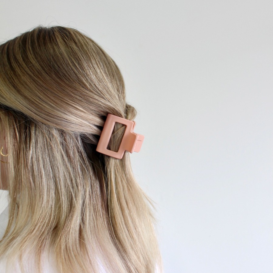 Hair Les Précieuses Pinces Et Barrettes | Square Hair Clip - Matte Cosmetic Pink