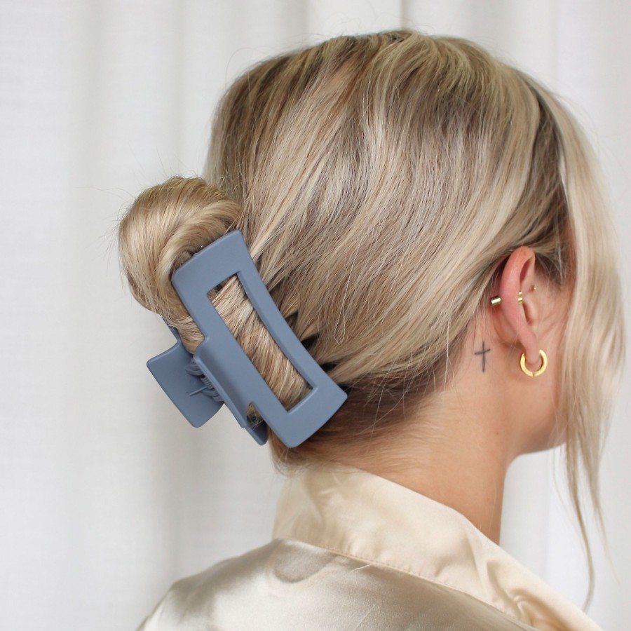 Hair Les Précieuses Pinces Et Barrettes | Long Openwork Hair Clip - Matte Gray