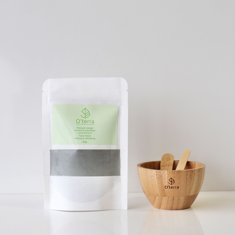 Skin Care O'terra | Duo Purifying And Detoxifying Face Mask With Bamboo Tools