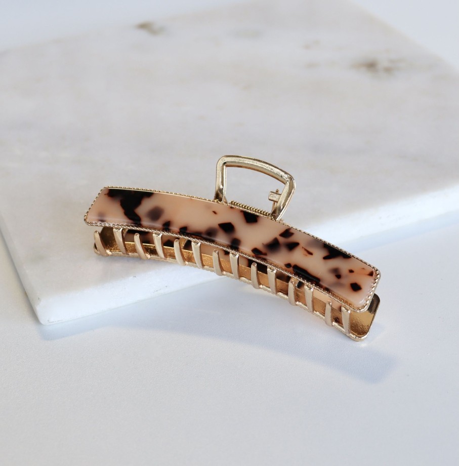 Hair Les Précieuses Pinces Et Barrettes | Gold Metal Hair Clip With Finish - Tortoise