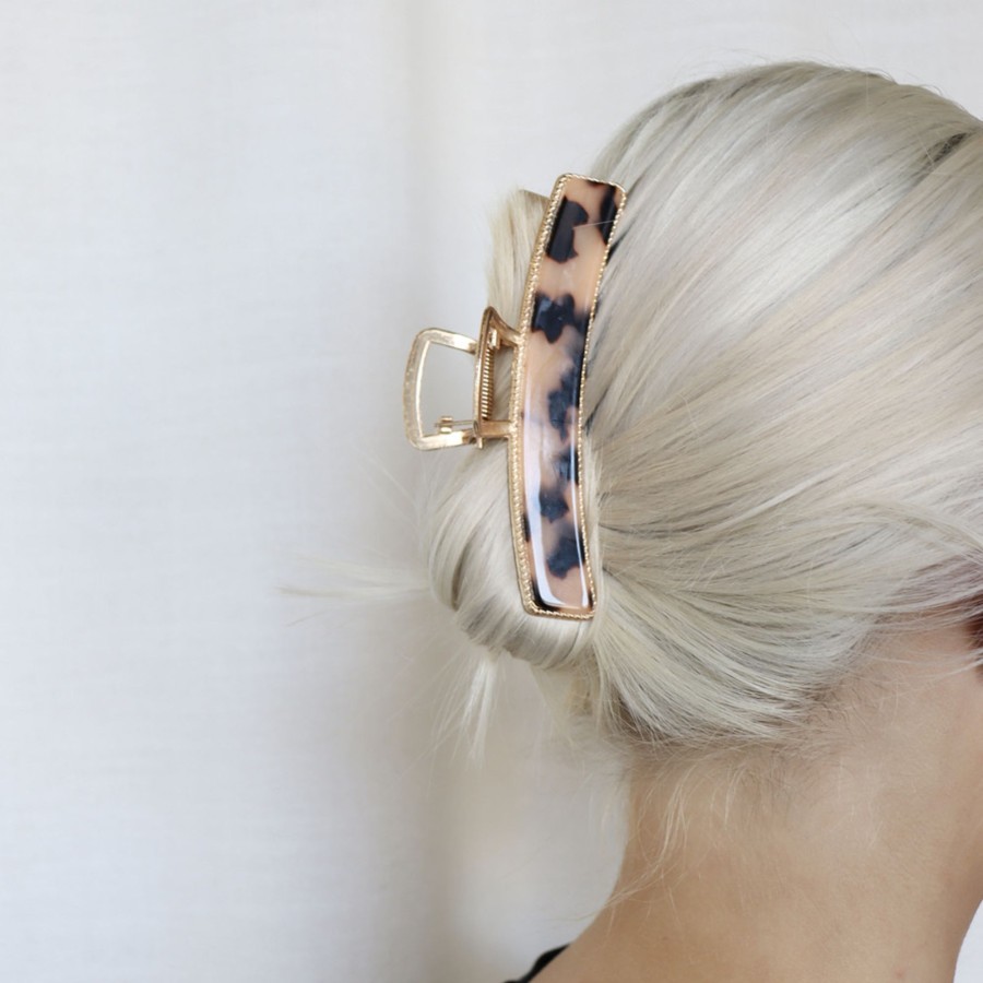 Hair Les Précieuses Pinces Et Barrettes | Gold Metal Hair Clip With Finish - Tortoise